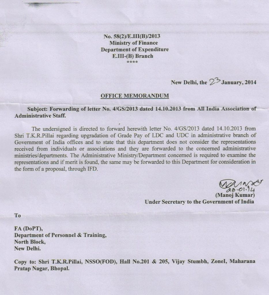 LDC-UDC Issue: Another Letter from Department of Expenditure LDC-UDC Issue: Another Letter from Department of Expenditure