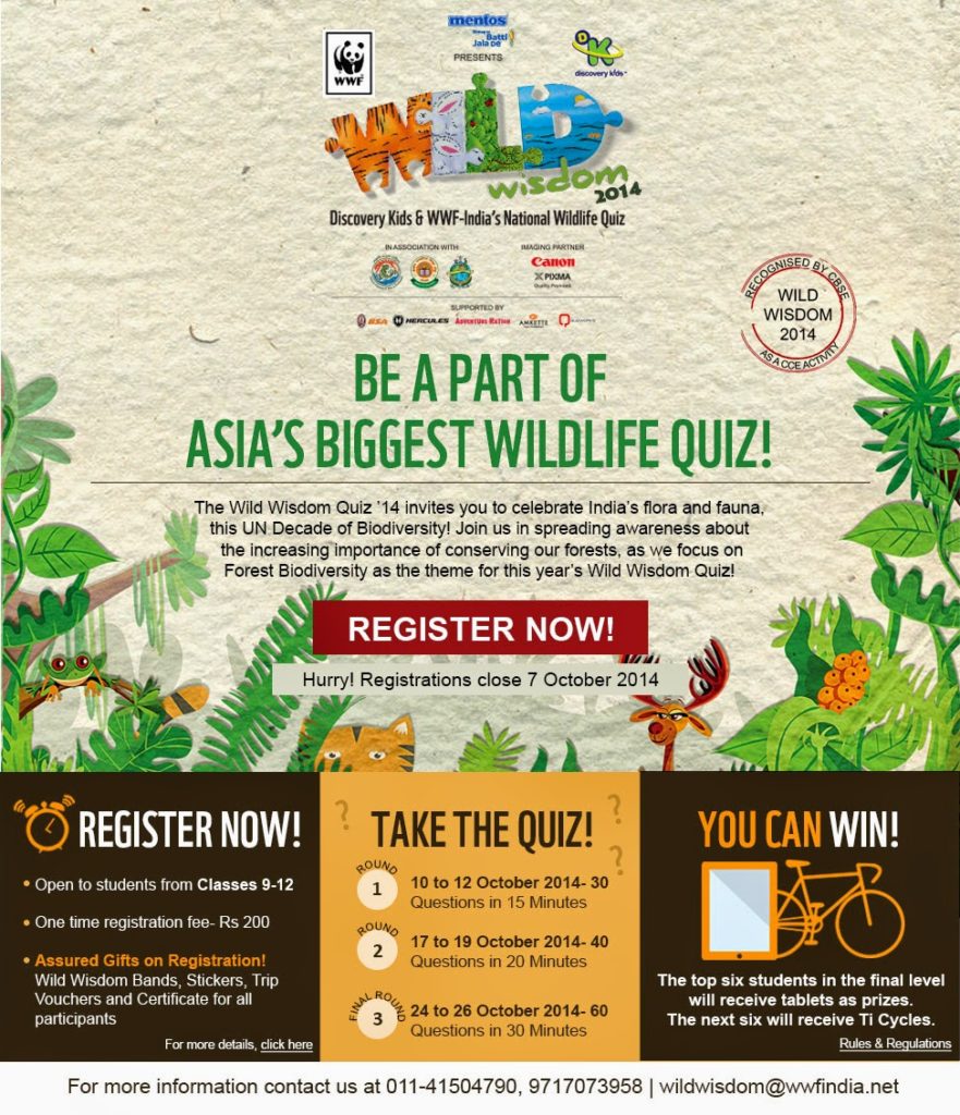 Wild Wisdom online Quiz – Registration date extended to 14.10.2014