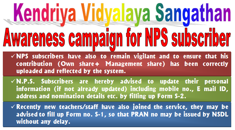 Awareness campaign for NPS Subscriber by Kendriya Vidyalaya Sangathan