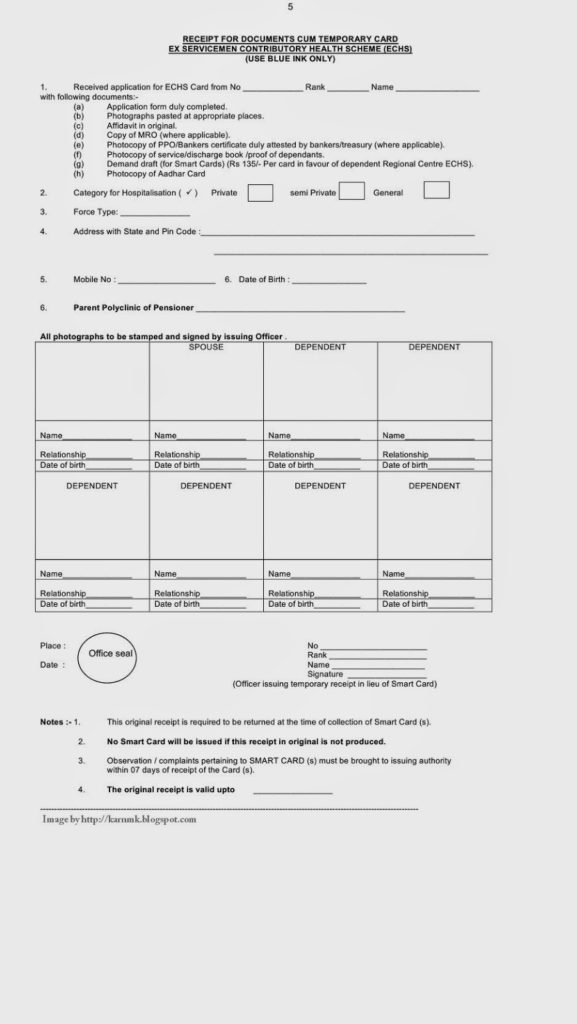 echs+revised+application+form+receipt