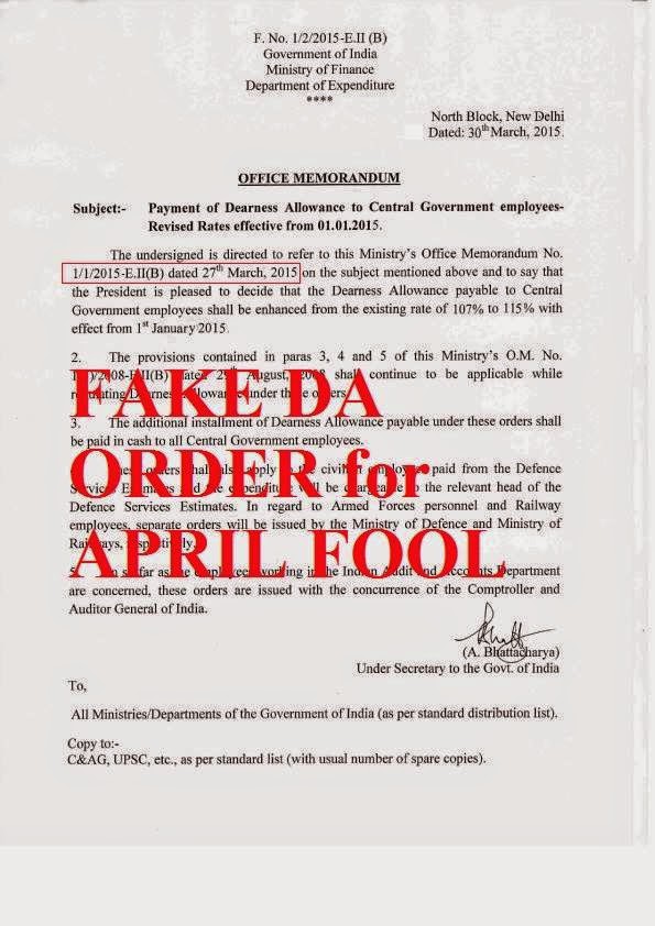 April Fool prankster โannouncesโ dearness allowance hike April Fool prankster โannouncesโ dearness allowance hike