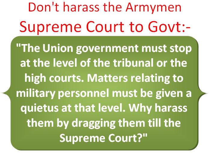 Don’t drag armymen to the apex court, show respect: SC to government