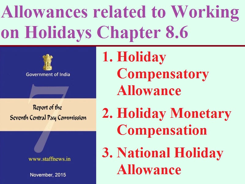 Seventh Pay Commission Report: Allowances related to Working on Holidays