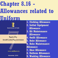 Seventh Pay Commission Report – Allowances related to Uniform (KMA, Clothing, Outfit, Washing, Robe, Shoe Allowance)