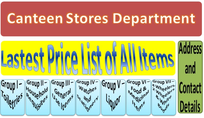 Canteen Stores Department (CSD) – Latest Price List and Contact Details