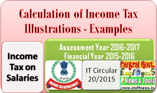 Calculation of Income Tax – Illustrations – FY 2015-16 AY 2016-17: IT Circular 20/2015