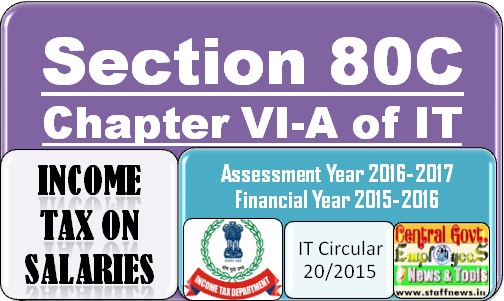 Section 80-C Deduction from Salaries: Income Tax Circular 20/2015