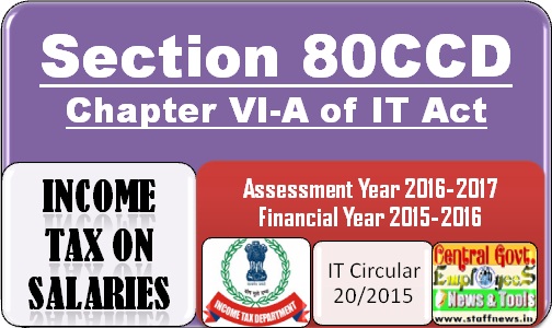 Section 80CCD – Contribution to NPS: Income Tax Circular 20/2015