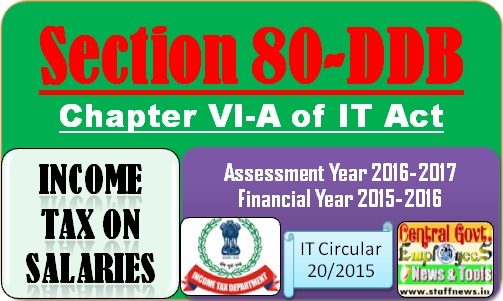 Section 80DDB – Deduction i.r.o. Medical Treatment: IT Circular 20/2015