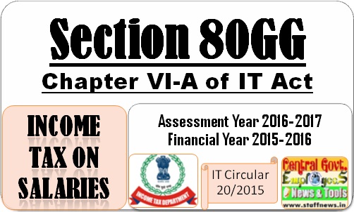 Section 80GG – Deduction in respect of Rent Paid: IT Circular 20/2015