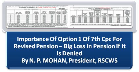 Importance of Option 1 of 7th CPC For Revised Pension – Big loss in Pension if it is denied Importance of Option 1 of 7th CPC For Revised Pension – Big loss in Pension if it is denied