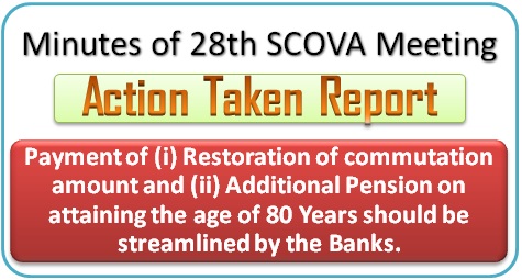 Payment of Restoration of commutation amount and Additional Pension should be streamlined by the Banks: ATR 28th SCOVA