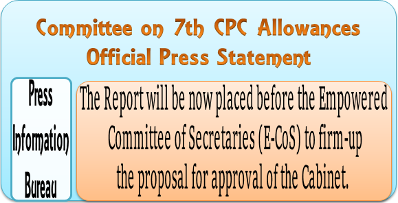 Committee on 7th CPC Allowances: Official Press Statement dated 28.04.2017