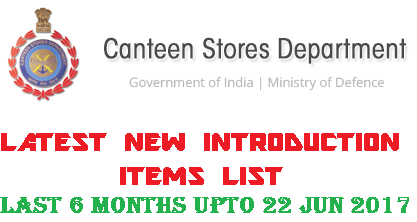 CSD – New Introduction Item List – Last 6 months upto 22 Jun 2017