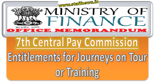 7th CPC TA Rules: Entitlement for Journeys on Tour or Training