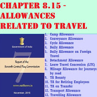 Seventh Pay Commission Report: Allowances related to Travel (TA, Camp, Conveyance, Cycle, Daily, LTC, Mileage, Transport, Travelling Allowances)
