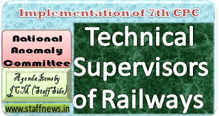 GP 4800/ Level 8 to Technical Supervisors of Railways with NFU in GP 5400/Level 9 after 4 years: NAC Agenda