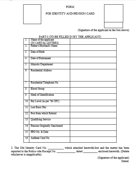 Issue of Identity and Pension Card to the retiring Secretary/Secretary equivalent in GOI : MHA Order