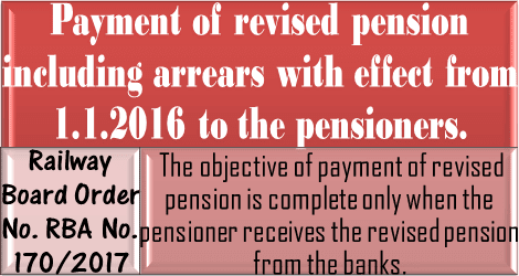 7th CPC – Payment of revised pension including arrears with effect from 1.1.2016