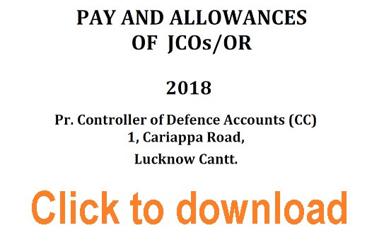 7th CPC Pay & Allowances Handbook For JCOs and Ors: Download the PDF