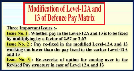 7th CPC : Modification of Level-12A and 13 of Defence Pay Matrix – MoD Order