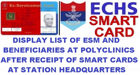 ESHS Order: Display List of ESM and Beneficiaries at Polyclinics after receipt of Smart Cards at Station Headquarter