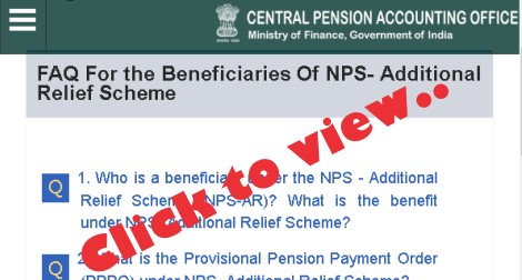 FAQ For the Beneficiaries Of NPS- Additional Relief Scheme