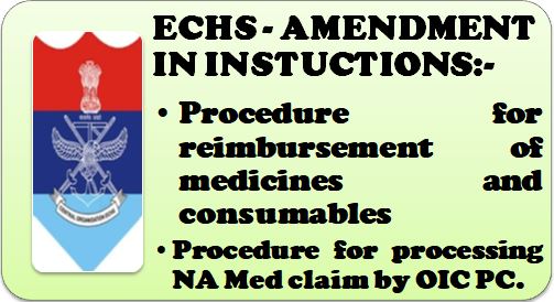 ECHS – Documents required for reimbursement of medicines and consumables
