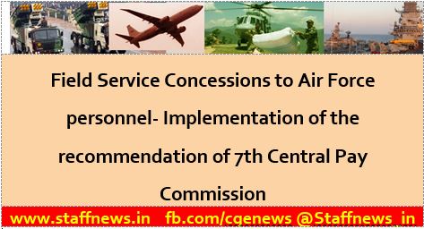 7th Pay Commission: Field Service Concessions to Air Force Personnel