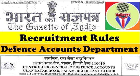 Recruitment Rules in the Defence Accounts Department