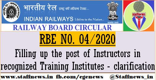 Filling up the post of Instructors in recognized Training Institutes: Clarification by Railway Board