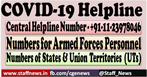 Coronavirus COVID-19: Medical Helpline Numbers for Armed Forces Personnel & Central/States Helpline Numbers
