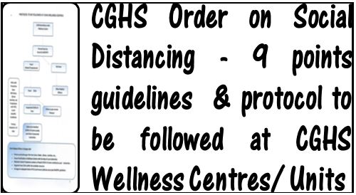 CGHS Order on Social Distancing – 9 points guidelines and protocol to be followed at CGHS Wellness Centres/ Units