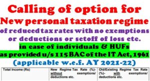 Income-tax-calling-of-option-personal-tax-regime-us-115ba-bsnl-order