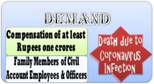 demand of compensation of rupees one crores on death due to coronavirus infection