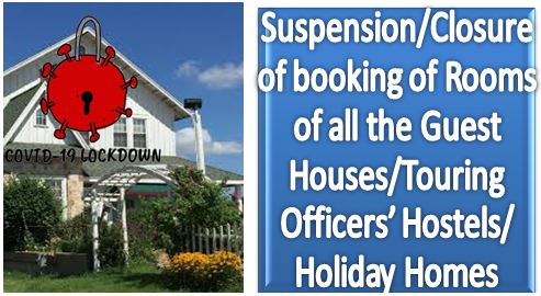 Suspension/Closure of booking of Rooms of Guest Houses/Touring Officers’ Hostels/ Holiday Homes: Director of Estates Order dt 06.05.2020