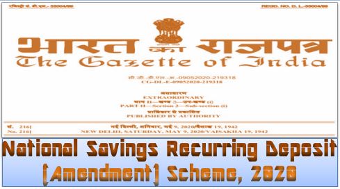 National Savings Recurring Deposit (Amendment) Scheme 2020: Table of Interest amount repayable to Depositor and Table of Amount payable to Nominee
