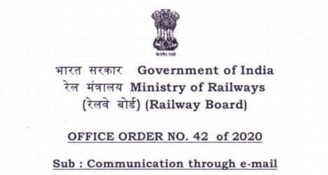 Railway Board Order: All Official communication through e-mail using @gov.in/@nic.in