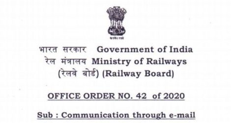 Railway Board Order: All Official communication through e-mail using @gov.in/@nic.in Railway Board Order: All Official communication through e-mail using @gov.in/@nic.in