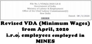 revised vda minimum wages april 2020 mines employees