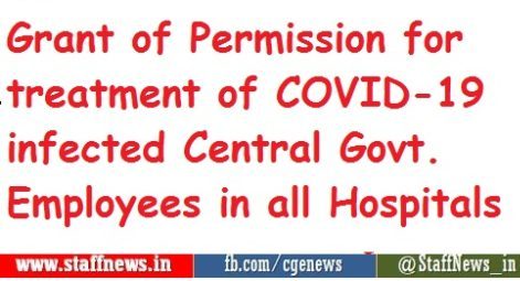 Grant of Permission for treatment of COVID-19 infected Central Govt. Employees in all Hospitals: Confederation writes to Cabinet Secretary
