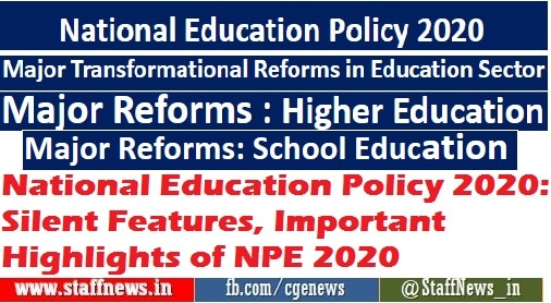 National Education Policy 2020: Silent Features, Important Highlights of NPE 2020