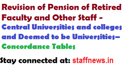revision-of-pension-of-retired-faculty-and-other-staff-central-universities-and-colleges-and-deemed-to-be-universities-concordance-tables