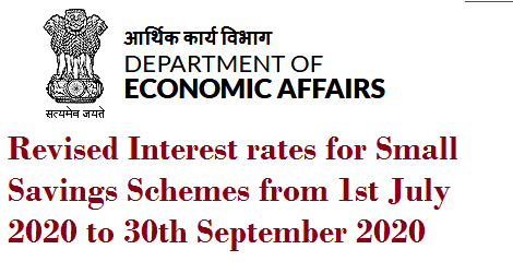 Revised Interest rates for Small Savings Schemes