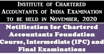 institute-of-chartered-accountants-of-india-examination-november-2020-notification
