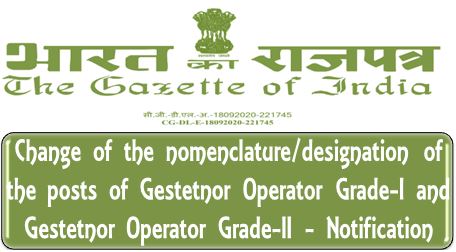 Change of the nomenclature/designation of the posts of Gestetnor Operator – Notification