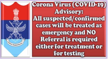 Corona Virus (COVID-19) Advisory by ECHS: All suspected/confirmed cases will be treated as emergency