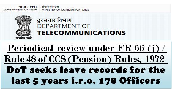 Periodical review under FR 56 (j) / Rule 48: DoT seeks last 5 years leave records i.r.o. 178 officers