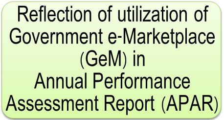 Reflection of utilization of Government e-Marketplace (GeM) in APAR: DOPT OM Dt. 08 Sep 2020