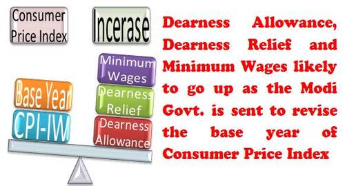 Dearness Allowance, Dearness Relief and Minimum wages likely to go up as the Modi Govt is set to revise the base year of CPI-IW